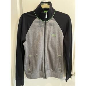 Vintage Hugo Boss Old Money Full Zip Casual Track Jacket Gray Black Size M